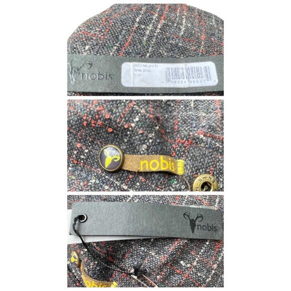 Nobis Plaid Tweed Faux Fur Ear Flaps Trapper Hat Cap Gray Red Winter Warm NWT main image 10
